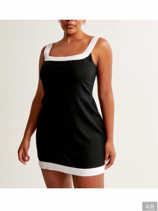 Abercrombie & Fitch Other - Abercrombie & Fitch Black/White Linen Wide Strap Mini Dress SZ L